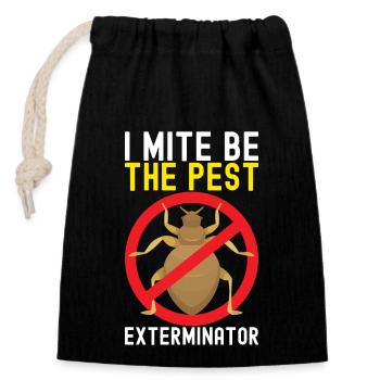 Pest Control Exterminator - Closable cotton gift bag (14x20cm) - black - Front