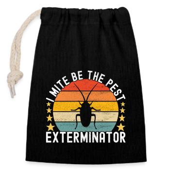 Pest Control Exterminator - Closable cotton gift bag (14x20cm) - black - Front