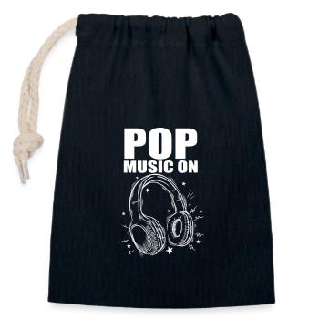 Musique pop Chanteur R’n’B Stars Écouteurs - Sac cadeau en coton avec cordon (14 x 20 cm) - bleu marine - Devant