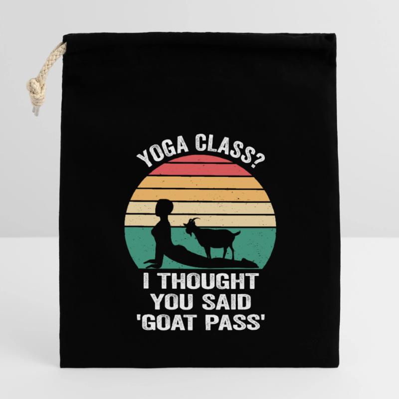 Yogastunde oder Ziegenpass Verschließbarer Geschenkbeutel aus Baumwolle (14x20cm)