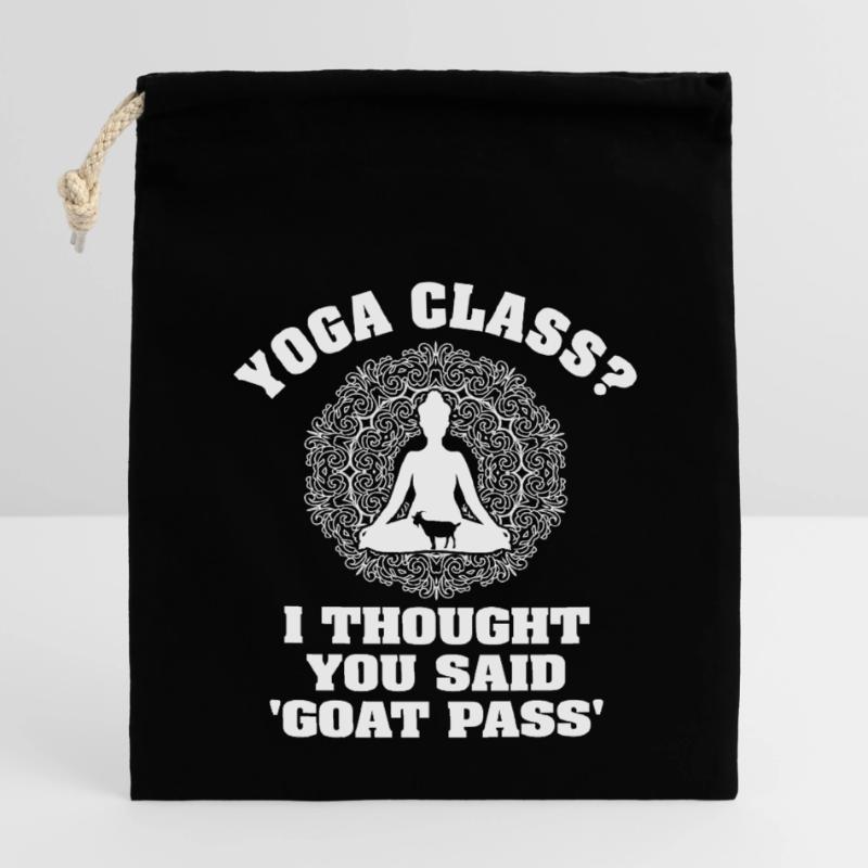 Yogastunde oder Ziegenpass Verschließbarer Geschenkbeutel aus Baumwolle (14x20cm)