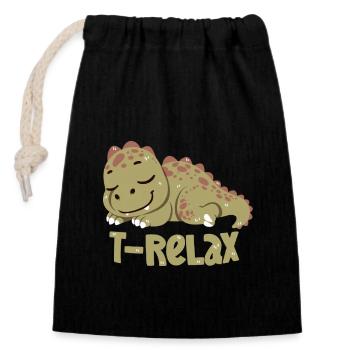 T-Relax - Verschließbarer Geschenkbeutel aus Baumwolle (14x20cm) - Schwarz - Vorne
