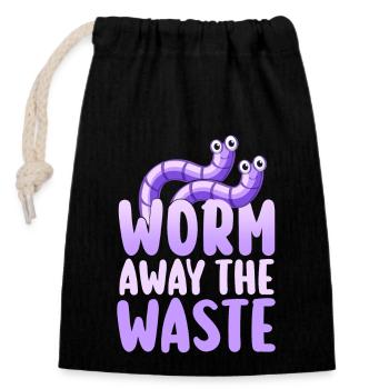 Vermicomposteur Vermicomposteur Mignon Hommes Femmes - Sac cadeau en coton avec cordon (14 x 20 cm) - noir - Devant