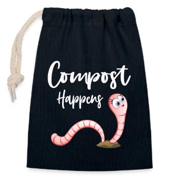 Vermicomposteur Vermicomposteur Mignon Hommes Femmes - Sac cadeau en coton avec cordon (14 x 20 cm) - bleu marine - Devant