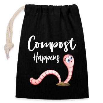 Vermicomposteur Vermicomposteur Mignon Hommes Femmes - Sac cadeau en coton avec cordon (14 x 20 cm) - noir - Devant