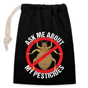 Pest Control Exterminator - Closable cotton gift bag (14x20cm) - black - Front