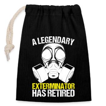 Pest Control Exterminator - Closable cotton gift bag (14x20cm) - black - Front