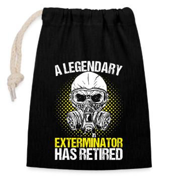 Pest Control Exterminator - Closable cotton gift bag (14x20cm) - black - Front