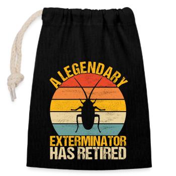 Pest Control Exterminator - Closable cotton gift bag (14x20cm) - black - Front