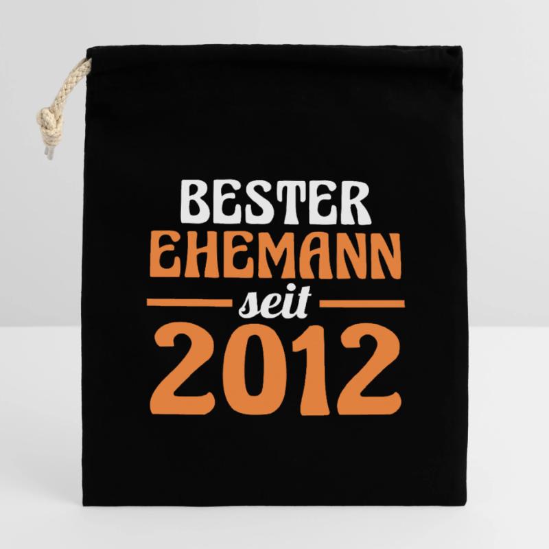 Valentinstag Bester Ehemann Seit 2012 Verschließbarer Geschenkbeutel aus Baumwolle (14x20cm)