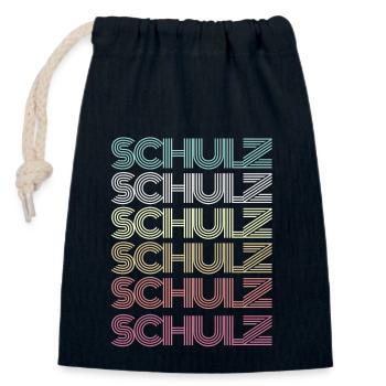 Schulz Nachname Familiengruppe Team - Verschließbarer Geschenkbeutel aus Baumwolle (14x20cm) - Navy - Vorne