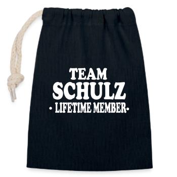 Team Schulz Lifetime Member Group Familie - Verschließbarer Geschenkbeutel aus Baumwolle (14x20cm) - Navy - Vorne