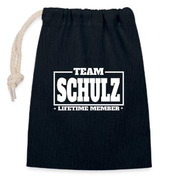 Team Schulz Lifetime Member Group Familie - Verschließbarer Geschenkbeutel aus Baumwolle (14x20cm) - Navy - Vorne