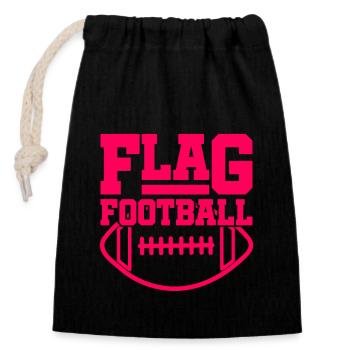 Flag Football - Sac cadeau en coton avec cordon (14 x 20 cm) - noir - Devant