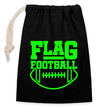 Flag Football - Sac cadeau en coton avec cordon (14 x 20 cm) - noir - Devant