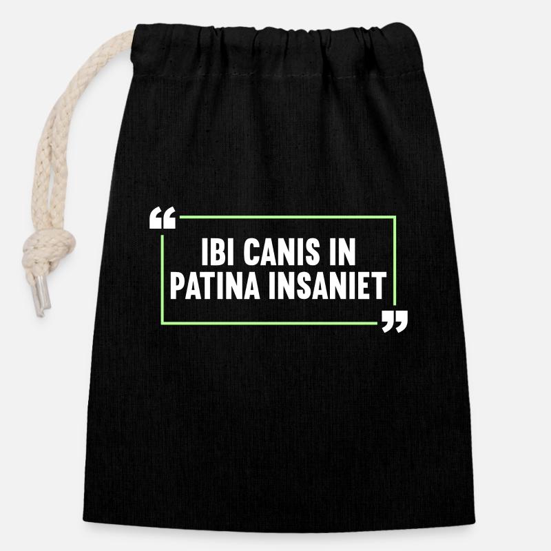 Latin Funny Latin Saying - Closable cotton gift bag (14x20cm) - black