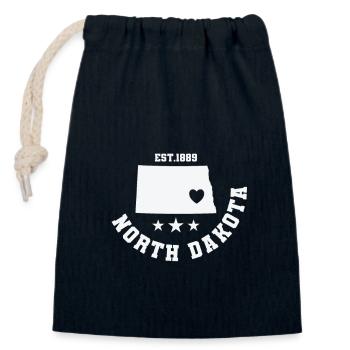 North Dakota Est. 1889 USA - Closable cotton gift bag (14x20cm) - navy - Front