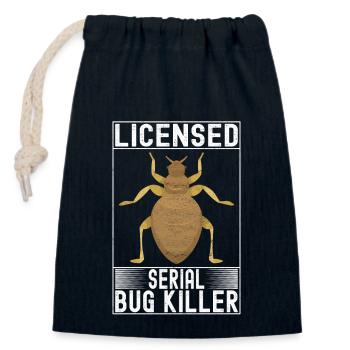 Pest Control Exterminators - Closable cotton gift bag (14x20cm) - navy - Front