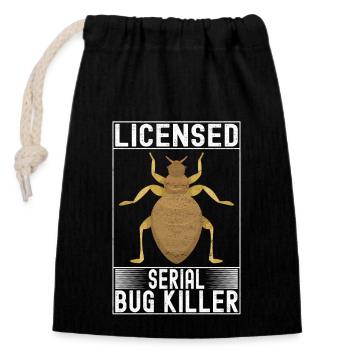 Pest Control Exterminators - Closable cotton gift bag (14x20cm) - black - Front