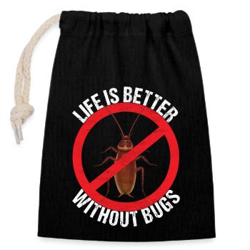 Pest Control Exterminators - Closable cotton gift bag (14x20cm) - black - Front