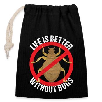 Pest Control Exterminators - Closable cotton gift bag (14x20cm) - black - Front