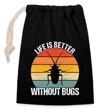 Pest Control Exterminators - Closable cotton gift bag (14x20cm) - black - Front