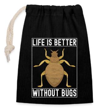 Pest Control Exterminators - Closable cotton gift bag (14x20cm) - black - Front