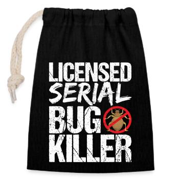 Pest Control Exterminators - Closable cotton gift bag (14x20cm) - black - Front