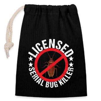 Pest Control Exterminators - Closable cotton gift bag (14x20cm) - black - Front