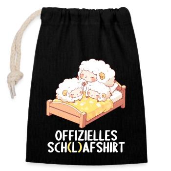 Official Sheep Shirt Official Sleep Shirt - Closable cotton gift bag (14x20cm) - black - Front