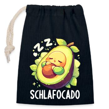 Schlafocado Chemise de nuit officielle - Sac cadeau en coton avec cordon (14 x 20 cm) - bleu marine - Devant