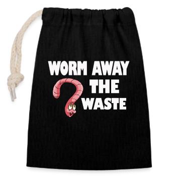 Vermicompost Fermier Vermicompost Mignon Hommes Femmes - Sac cadeau en coton avec cordon (14 x 20 cm) - noir - Devant