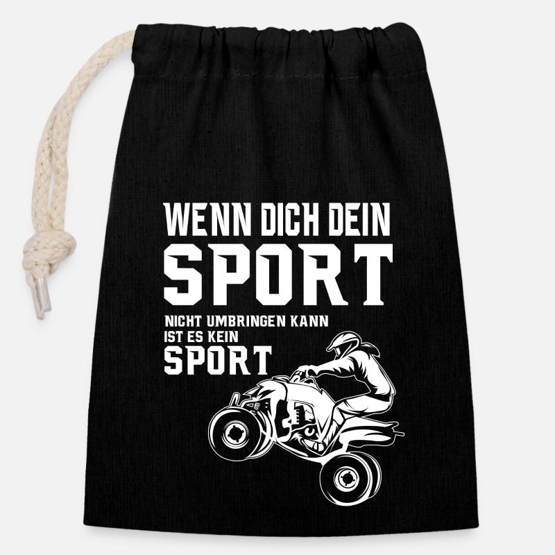 Quad Spruch ATV Quad Offroad - Verschließbarer Geschenkbeutel aus Baumwolle (14x20cm) - Schwarz