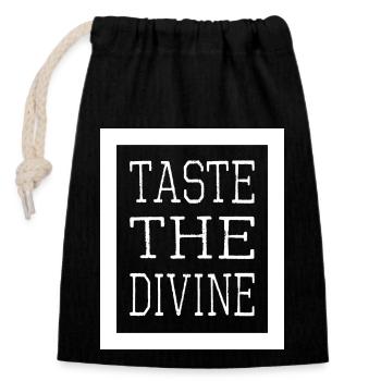 Délicieux repas saveurs délicieuses - Sac cadeau en coton avec cordon (14 x 20 cm) - noir - Devant