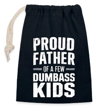 Stolzer Vater Eines Haufens Frecher Kids - Verschließbarer Geschenkbeutel aus Baumwolle (14x20cm) - Navy - Vorne