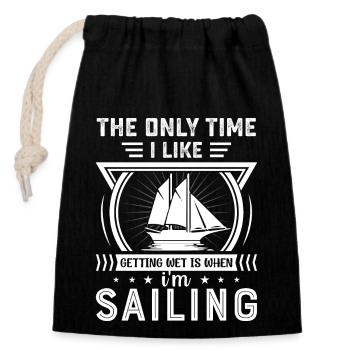 Why Did The Guitarist Go To Jail? Because He Finge - Closable cotton gift bag (14x20cm) - black - Front