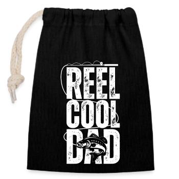 Reel Cool Dad - Closable cotton gift bag (14x20cm) - black - Front
