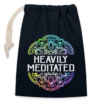 Heavily Meditated - Closable cotton gift bag (14x20cm) - navy - Front