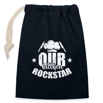 Our Kitchen Star - Verschließbarer Geschenkbeutel aus Baumwolle (14x20cm) - Navy - Vorne