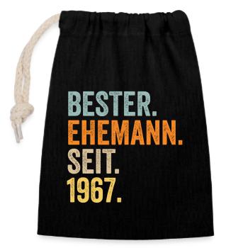 Valentinstag Bester Ehemann Seit 1967 - Verschließbarer Geschenkbeutel aus Baumwolle (14x20cm) - Schwarz - Vorne