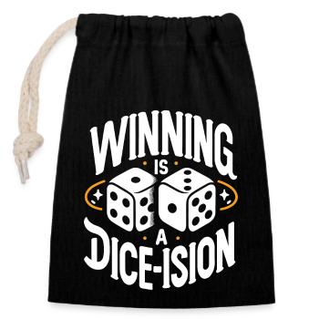 Board Game Geeks funny saying Dice Roll Pun - Closable cotton gift bag (14x20cm) - black - Front