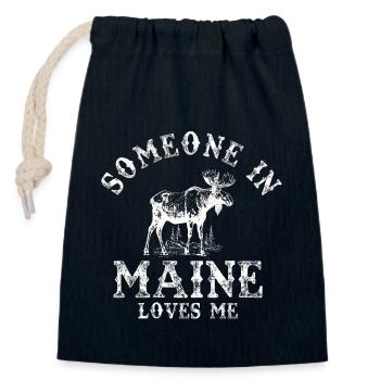 Quelqu’un dans le Maine m’aime - Sac cadeau en coton avec cordon (14 x 20 cm) - bleu marine - Devant