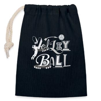 Ballon de volley-ball Joueurs de volley-ball Volleyball sportif Volley-ball - Sac cadeau en coton avec cordon (14 x 20 cm) - bleu marine - Devant