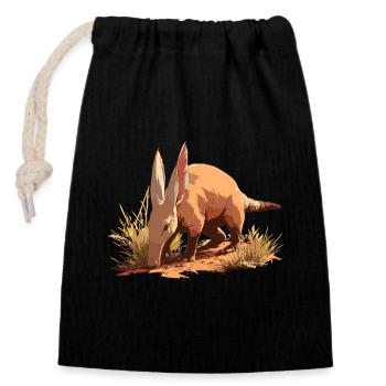 Aardvarks Aardvarks - Closable cotton gift bag (14x20cm) - black - Front