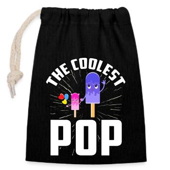 The coolest Pop - Closable cotton gift bag (14x20cm) - black - Front