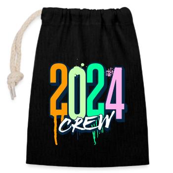 2024 Crew Team - Closable cotton gift bag (14x20cm) - black - Front