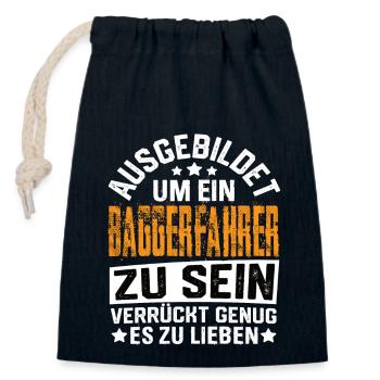 Baggerfahrer Bagger Baugeräteführer Schaufelbagger - Verschließbarer Geschenkbeutel aus Baumwolle (14x20cm) - Navy - Vorne