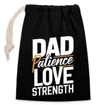Strengthen Love Patience - Honor Your Father - Closable cotton gift bag (14x20cm) - black - Front