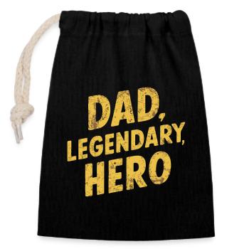 Motif de héros légendaire de papa pour vous - Sac cadeau en coton avec cordon (14 x 20 cm) - noir - Devant