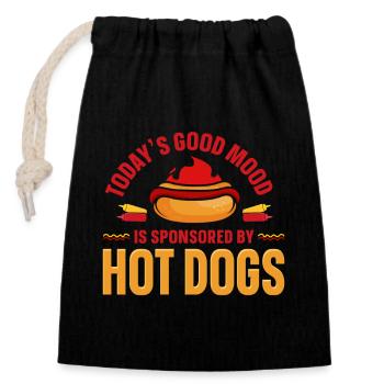 Hot Dog Adulte La bonne humeur d’aujourd’hui est - Sac cadeau en coton avec cordon (14 x 20 cm) - noir - Devant
